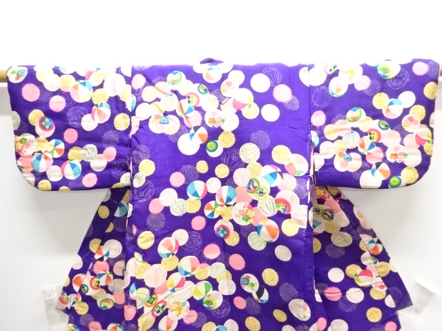  アンティーク　鞠模様着物